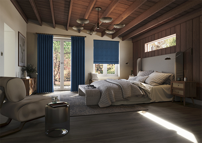 Harris, Imperial Blue - Roman Blind - Image 6
